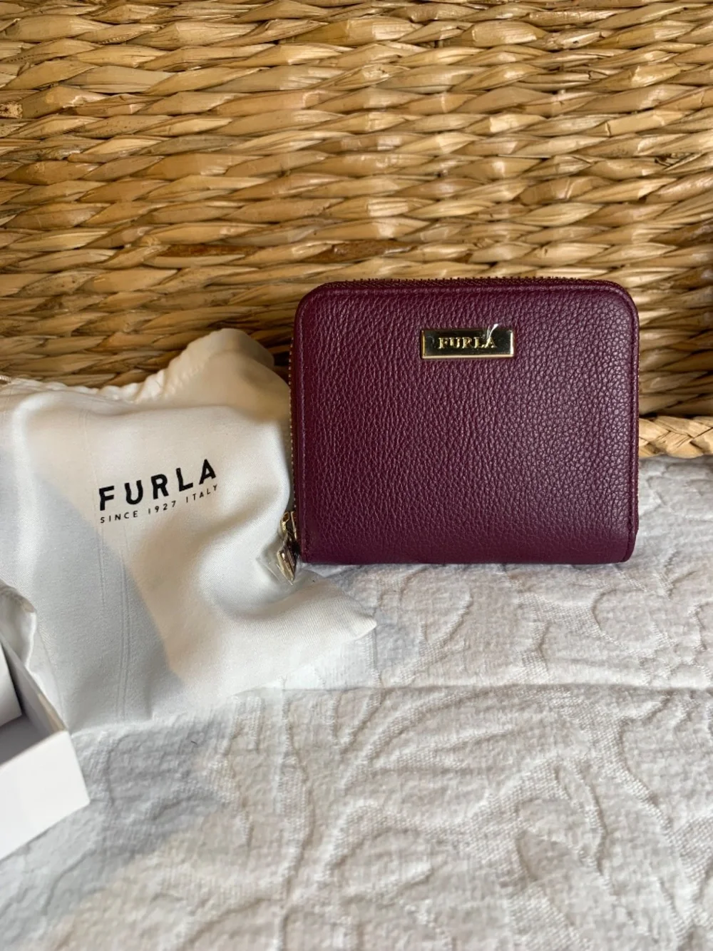 Furla-plum colored leather mini wallet NWT - Picture 7 of 11